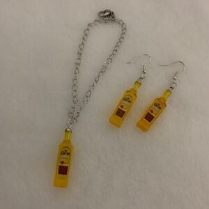 Handmade Tequila Bottle Bracelet and Earring Set